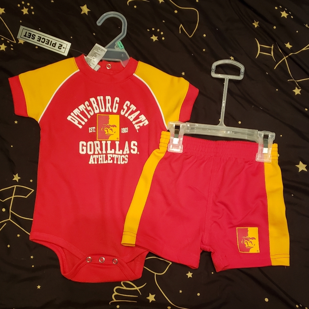 Pittsburgh State athletic baby outfit